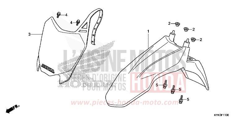 AILE AVANT (CRF110FD/E/H/J) de CRF110F EXTREME RED (R292) 2013