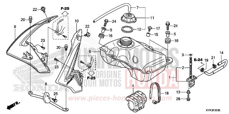 RESERVOIR A CARBURANT (CRF110FD/E/H/J) de CRF110F EXTREME RED (R292) 2013