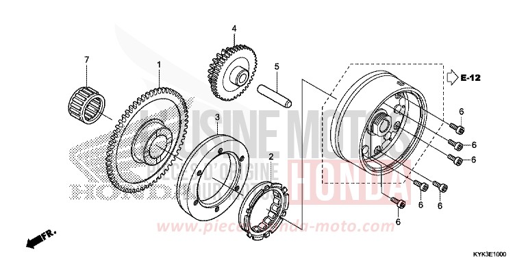 EMBRAYAGE DE DEMARRAGE de CRF110F EXTREME RED (R292) 2014