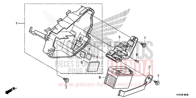 BATTERIE (CRF110FD/E/H/J) de CRF110F EXTREME RED (R292) 2014