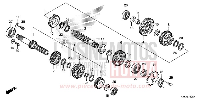 BOITE DE VITESSES de CRF110F EXTREME RED (R292) 2017