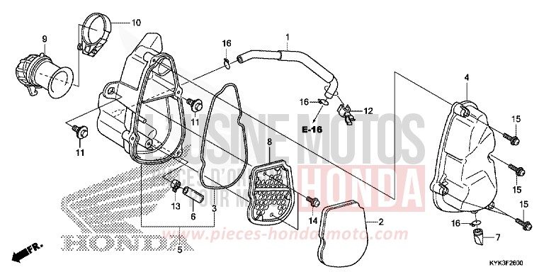 FILTRE A AIR (CRF110FD/E/H/J) de CRF110F EXTREME RED (R292) 2017
