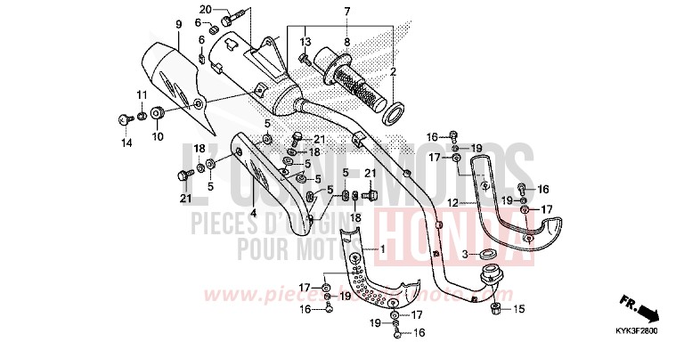 SILENCIEUX D'ECHAPPEMENT (CRF110FD/E/H/J) de CRF110F EXTREME RED (R292) 2017