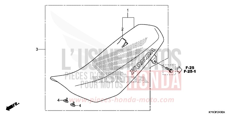 SIEGE de CRF110F EXTREME RED (R292) 2019