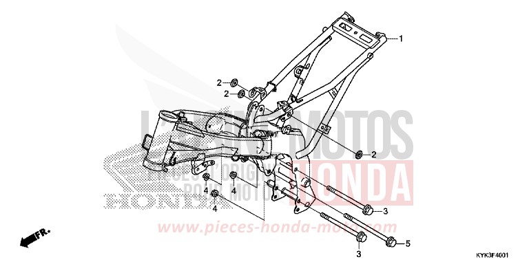 CARROSSERIE DE CHASSIS (CRF110FK/L/M/N) de CRF110F EXTREME RED (R292) 2019