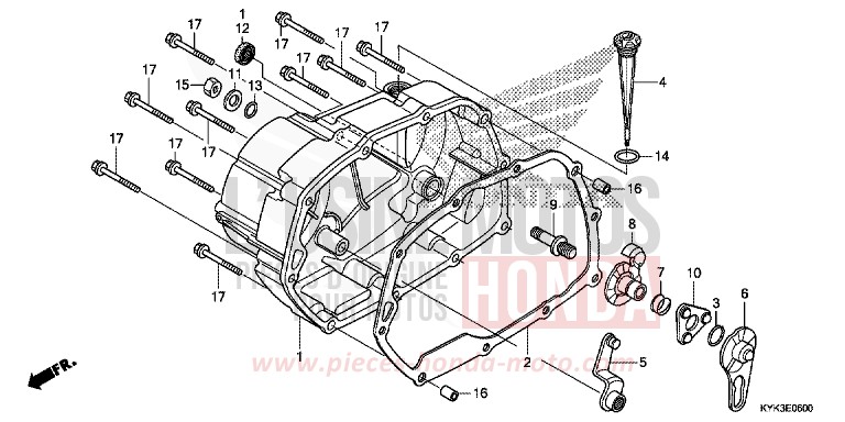 PANNEAU CARTER-MOTEUR D. de CRF110F EXTREME RED (R292) 2022