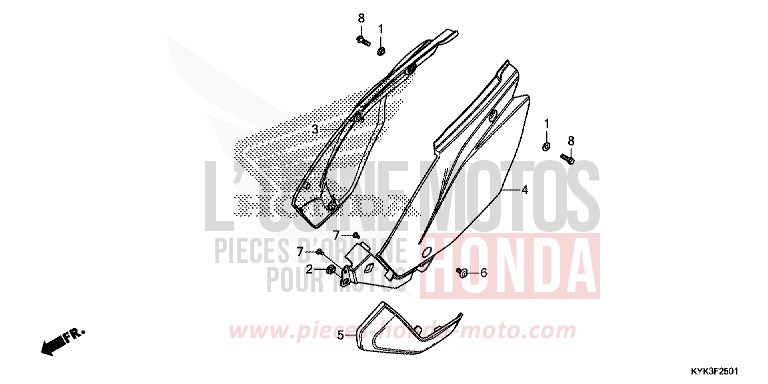 COUVERCLE LATERAL (CRF110FK/L/M/N) de CRF110F EXTREME RED (R292) 2022