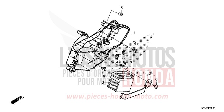 BATTERIE (CRF110FK/L/M/N) de CRF110F EXTREME RED (R292) 2022