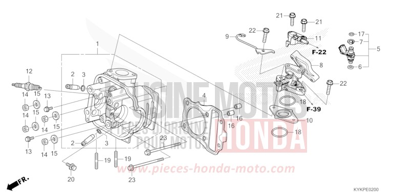 CULASSE de CRF110F EXTREME RED (R292) 2023