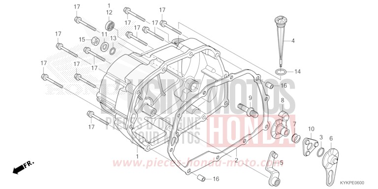PANNEAU CARTER-MOTEUR D. de CRF110F EXTREME RED (R292) 2023