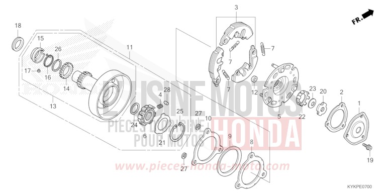 EMBRAYAGE UNIDIRECTIONNEL de CRF110F EXTREME RED (R292) 2023
