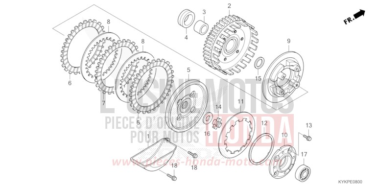 EMBRAYAGE de CRF110F EXTREME RED (R292) 2023