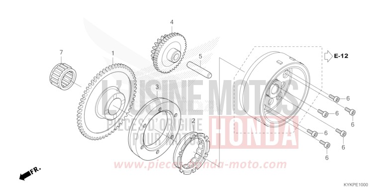 EMBRAYAGE DE DEMARRAGE de CRF110F EXTREME RED (R292) 2023