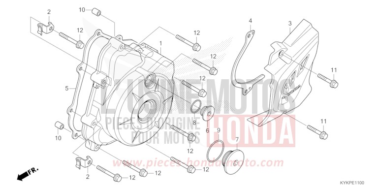PANNEAU CARTER-MOTEUR G. de CRF110F EXTREME RED (R292) 2023