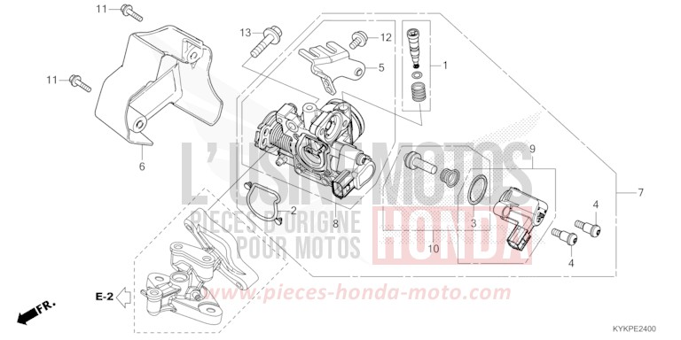CORPS DE PAPILLON de CRF110F EXTREME RED (R292) 2023