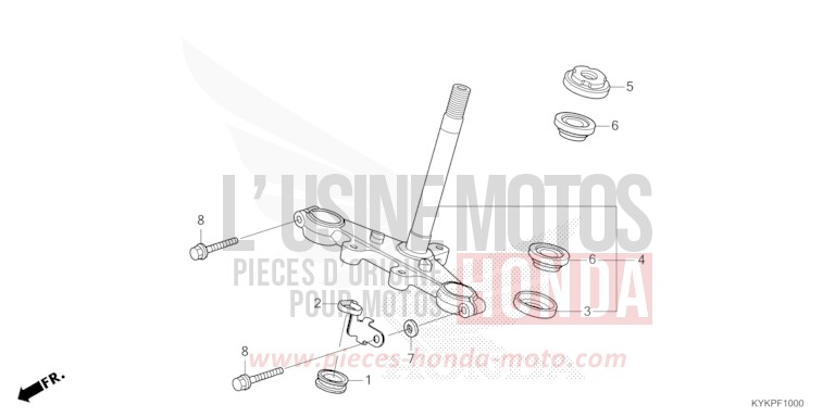 TIGE DE DIRECTION de CRF110F EXTREME RED (R292) 2023