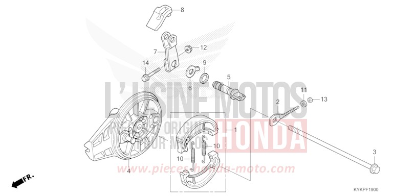 PANNEAU DE FREIN ARRIERE de CRF110F EXTREME RED (R292) 2023