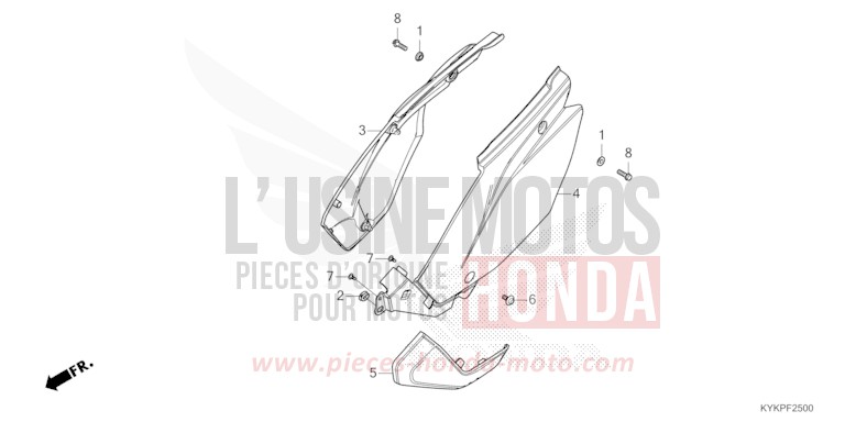 COUVERCLE LATERAL de CRF110F EXTREME RED (R292) 2023