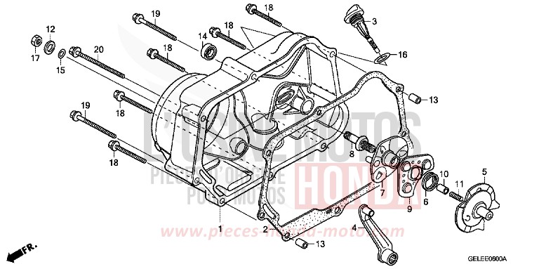 PANNEAU CARTER-MOTEUR D. de CRF50F EXTREME RED (R292) de 2004