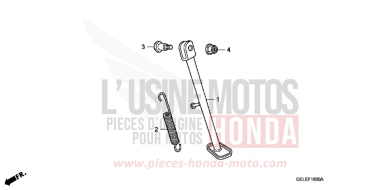 BEQUILLE de CRF50F EXTREME RED (R292) de 2004