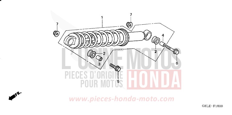 COUSSIN ARRIERE de CRF50F EXTREME RED (R292) de 2004