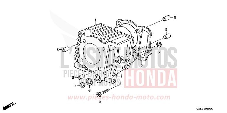 CYLINDRE de CRF50F EXTREME RED (R292) de 2007