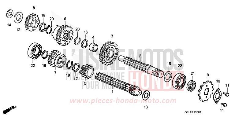 BOITE DE VITESSES de CRF50F EXTREME RED (R292) de 2007