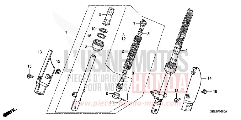 COUSSIN AVANT de CRF50F EXTREME RED (R292) de 2007