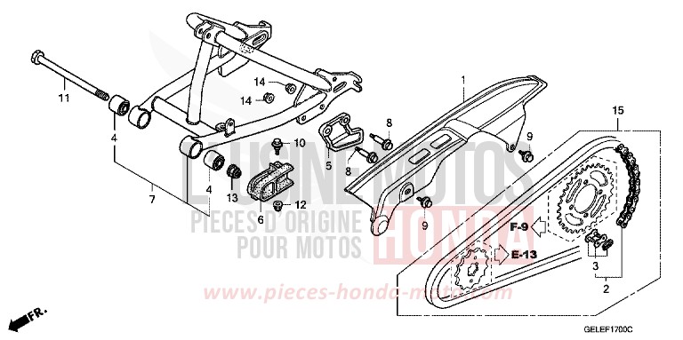 BRAS OSCILLANT de CRF50F EXTREME RED (R292) de 2007