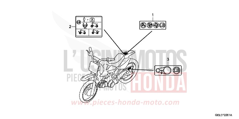 ETIQUETTE DE PRECAUTIONS (CRF50FA/B) de CRF50F EXTREME RED (R292) 2010