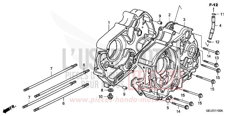 CARTER MOTEUR de CRF50F EXTREME RED (R292) 2011