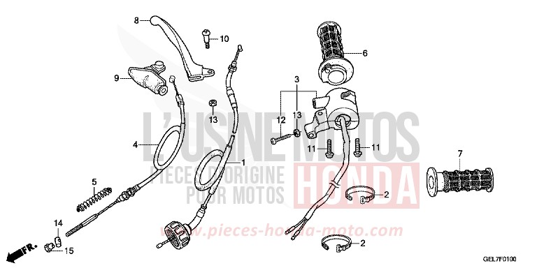 LEVIER DE GUIDON/COMMUTATEUR/CABLE de CRF50F EXTREME RED (R292) 2012