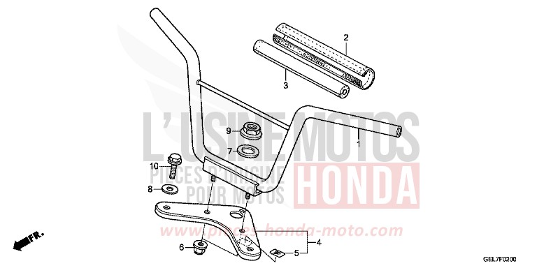 TUYAU DE GUIDON/PONT SUPERIEUR de CRF50F EXTREME RED (R292) 2012