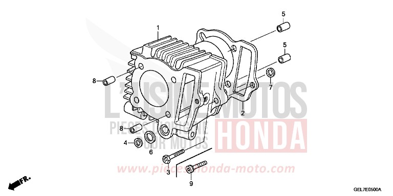 CYLINDRE de CRF50F EXTREME RED (R292) de 2013