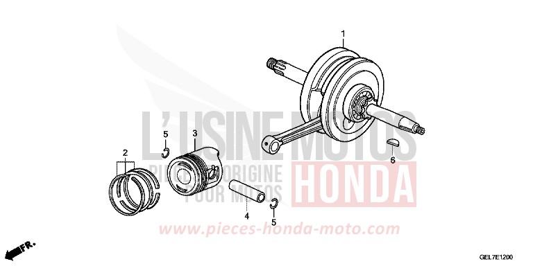 VILEBREQUIN/PISTON de CRF50F EXTREME RED (R292) de 2013