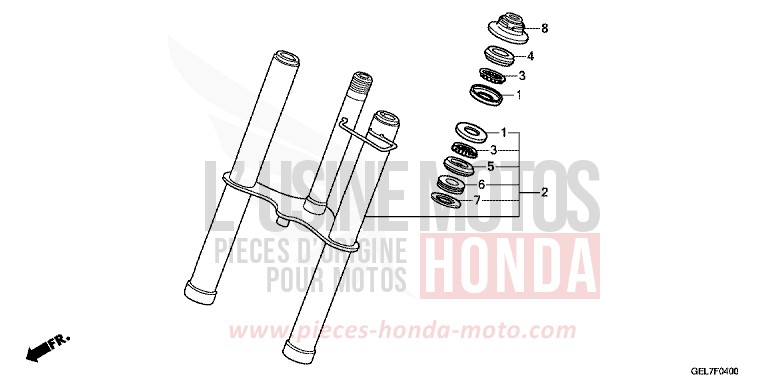 FOURCHETTE AVANT de CRF50F EXTREME RED (R292) de 2013