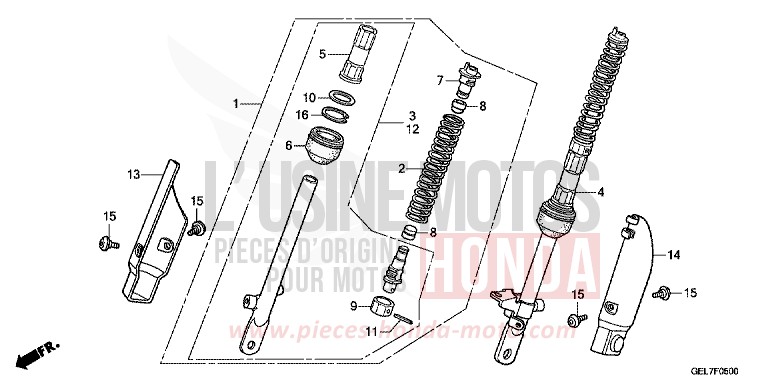 COUSSIN AVANT de CRF50F EXTREME RED (R292) de 2013
