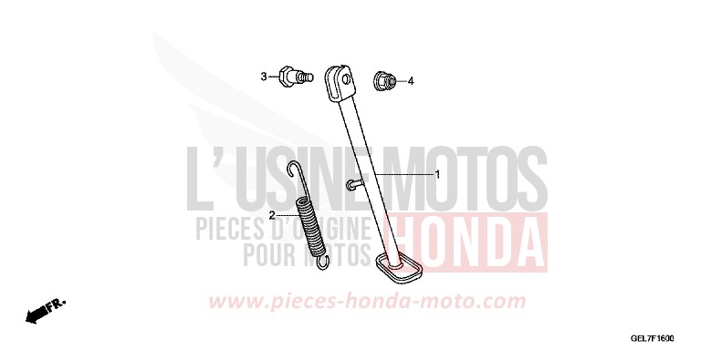 BEQUILLE de CRF50F EXTREME RED (R292) de 2013