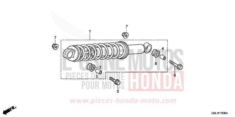 COUSSIN ARRIERE de CRF50F EXTREME RED (R292) de 2013