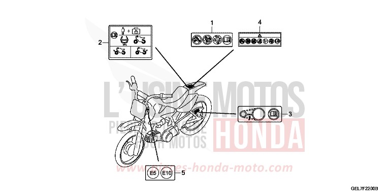 ETIQUETTE DE PRECAUTIONS de CRF50F EXTREME RED (R292) de 2013