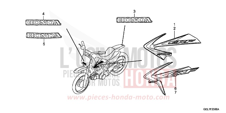 MARQUE/RAYURE de CRF50F EXTREME RED (R292) de 2013