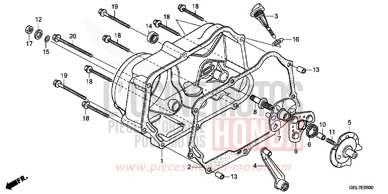 PANNEAU CARTER-MOTEUR D. de CRF50F EXTREME RED (R292) 2014