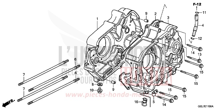 CARTER MOTEUR de CRF50F EXTREME RED (R292) 2014