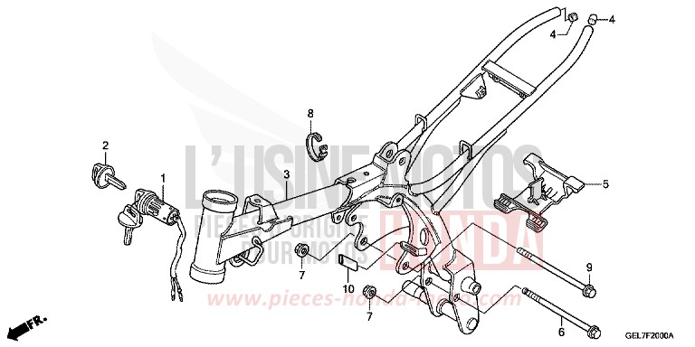 CARROSSERIE DE CHASSIS de CRF50F EXTREME RED (R292) 2014
