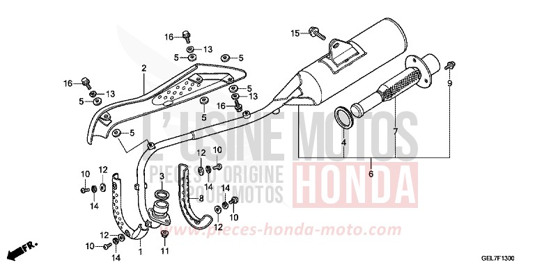 SILENCIEUX D'ECHAPPEMENT de CRF50F EXTREME RED (R292) 2017