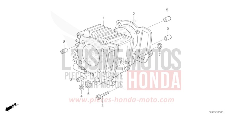 CYLINDRE de CRF50F EXTREME RED (R292) de 2022