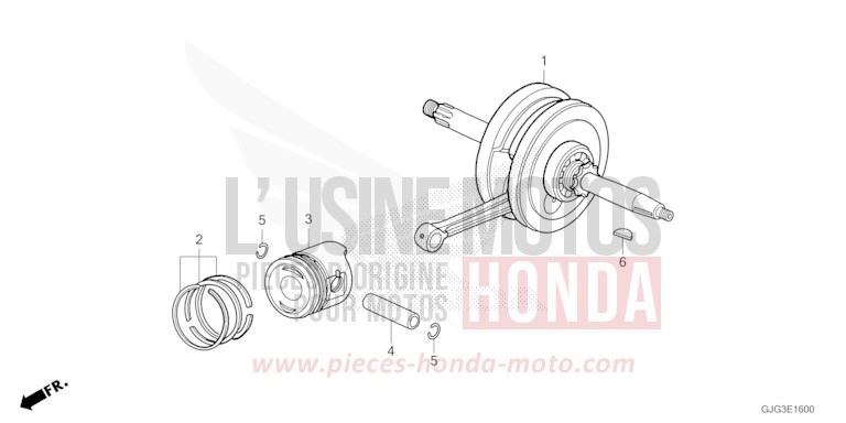 VILEBREQUIN/PISTON de CRF50F EXTREME RED (R292) de 2022