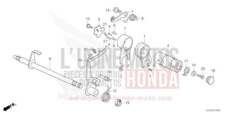 BARILLET DE SELECTION de CRF50F EXTREME RED (R292) de 2022