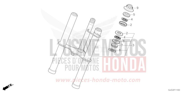 FOURCHETTE AVANT de CRF50F EXTREME RED (R292) de 2022