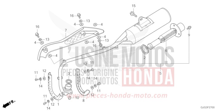 SILENCIEUX D'ECHAPPEMENT de CRF50F EXTREME RED (R292) de 2022